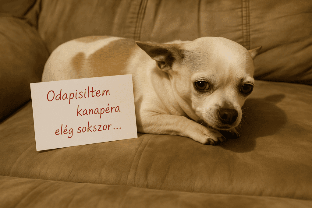 Bűnbánó tappancsok: amit a kis csínytevők levelekbe foglalnának 5 Chihuahua a kanapen es uzenet