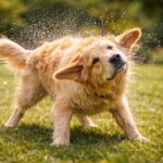 Arany retriever vizcseppek kozott
