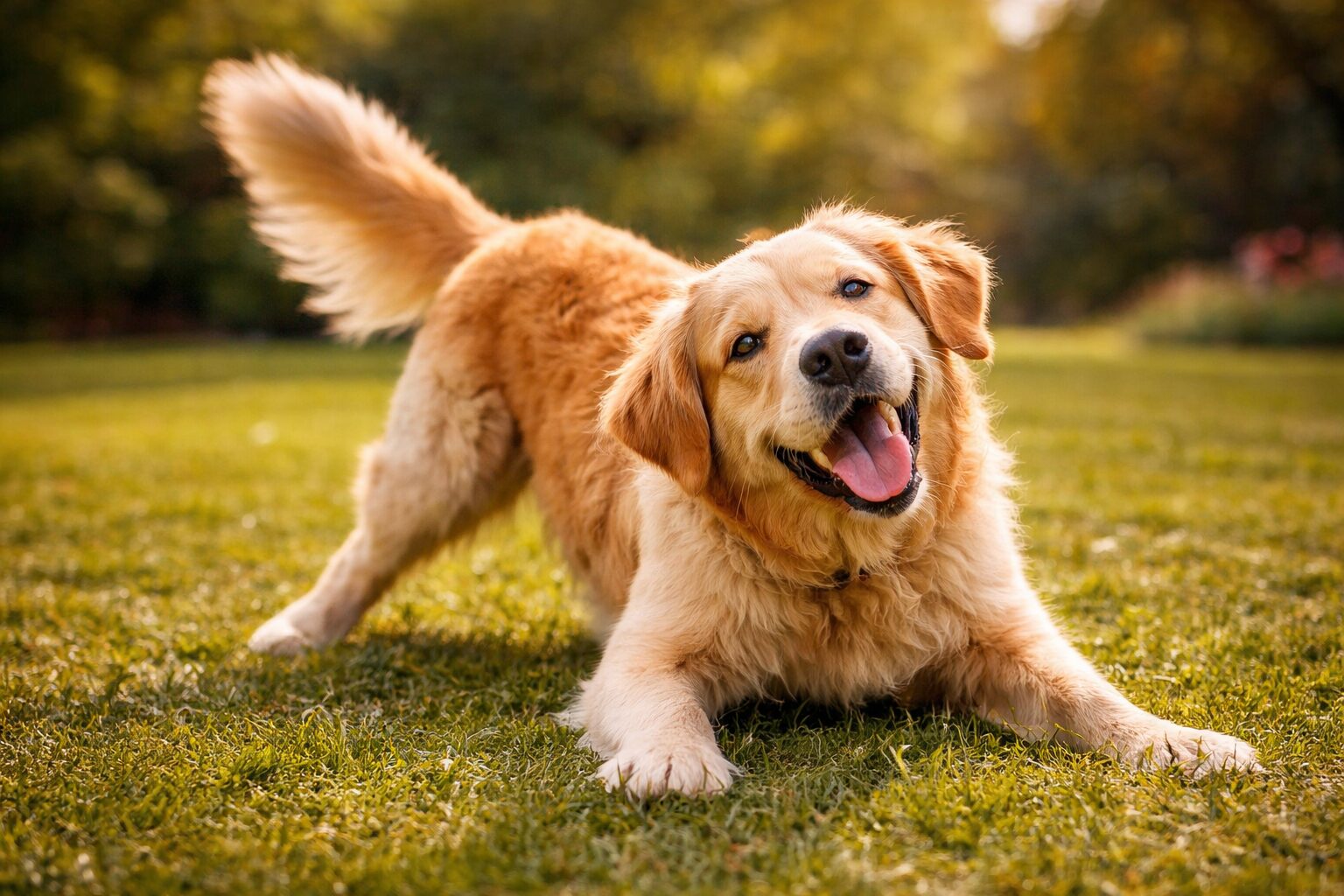 Jatekos Golden Retriever fenyben