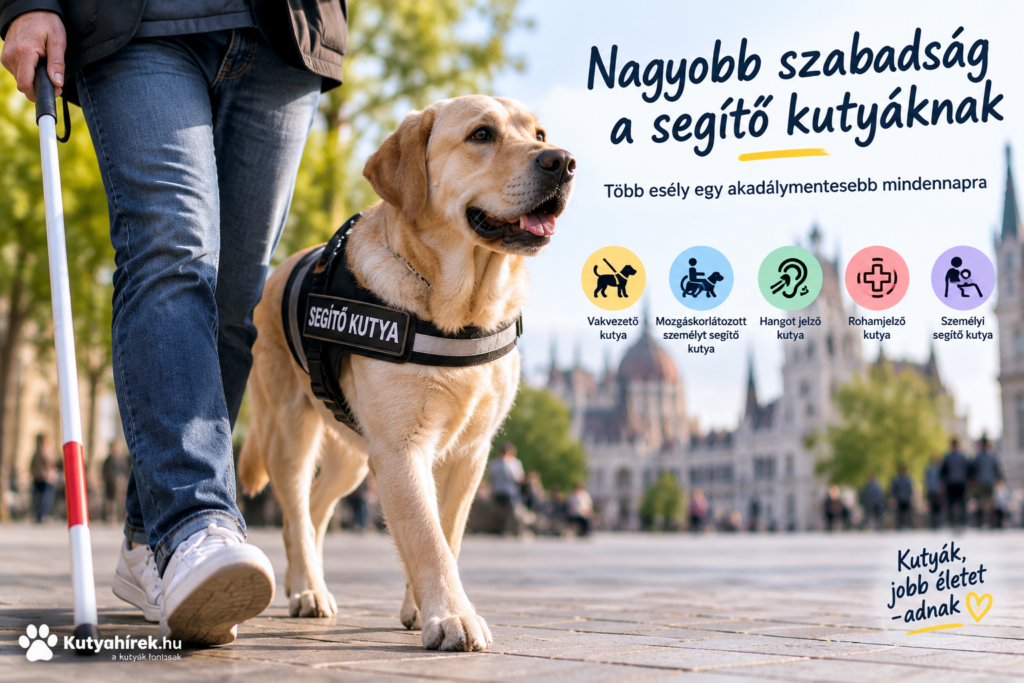 Fontos változás a kutyásoknak: póráz nélkül is vezethetők bizonyos segítő kutyák közterületen 1 ChatGPT Image 2026. szept. 13. 17 01 32